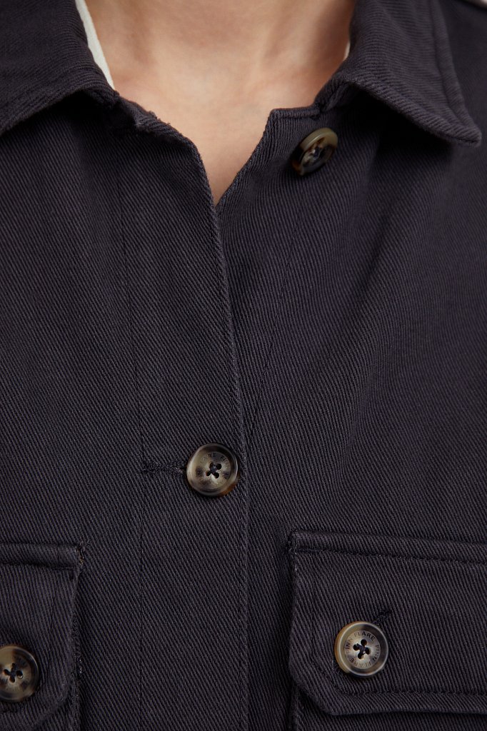 Куртка-рубашка из 100% хлопка, Модель B21-15025, Фото №5
