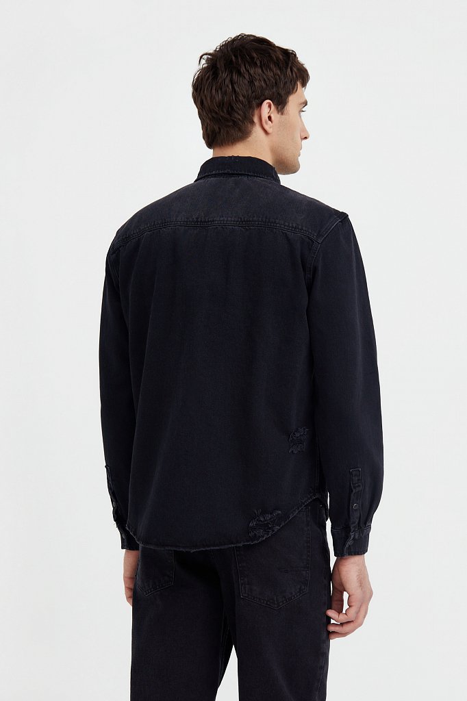 Куртка-рубашка из денима, Модель B21-25019, Фото №4