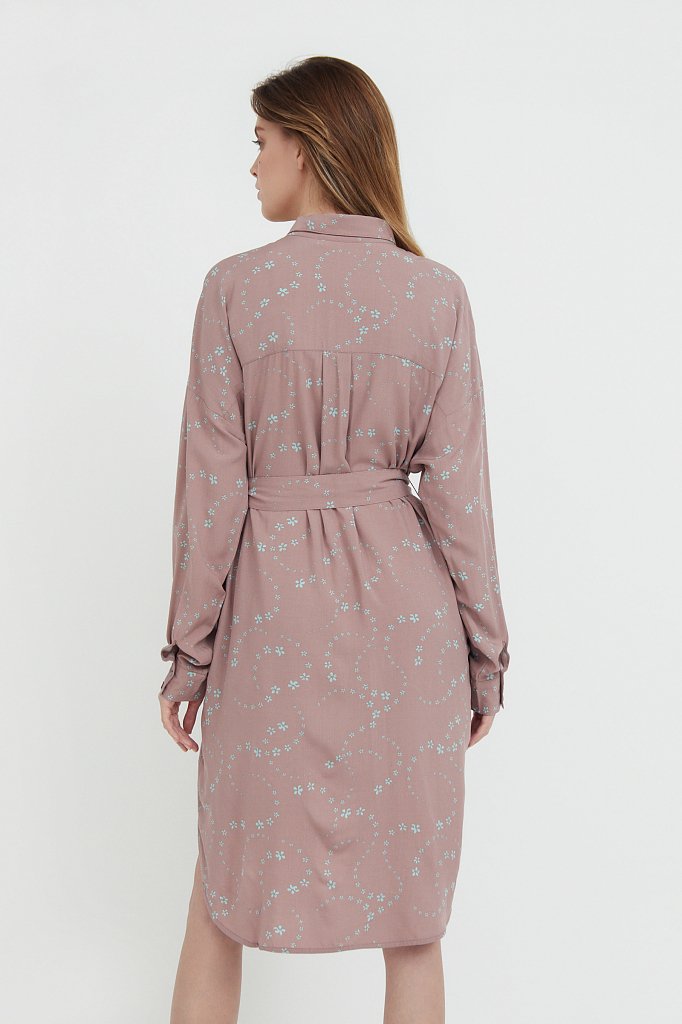 Платье-рубашка с цветочным принтом, Модель B21-32048, Фото №4