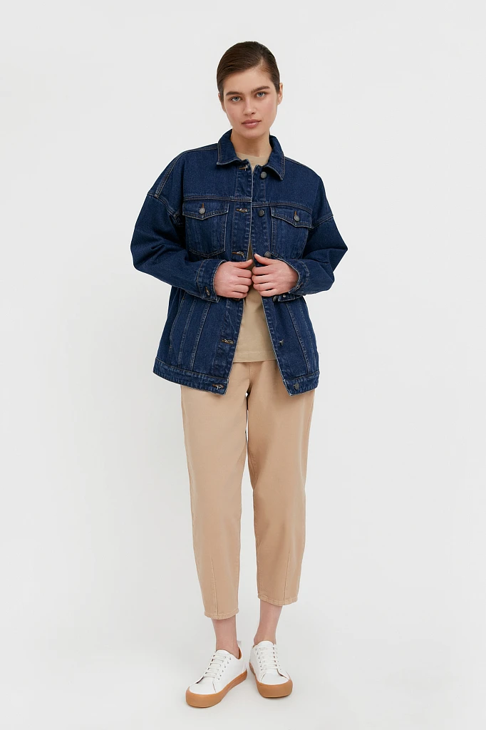 Джинсы tapered fit женские, Модель B21-15035, Фото №1