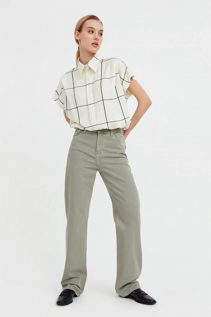 Джинсы straight fit женские, Модель B21-15024, Фото №1