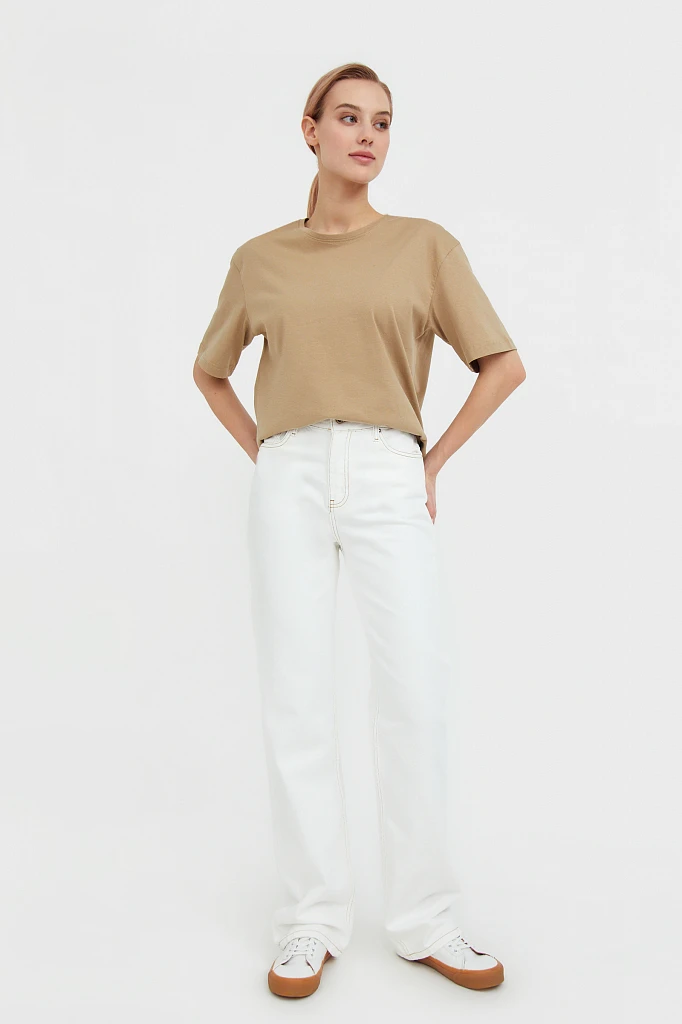 Джинсы straight fit женские, Модель B21-15024, Фото №1