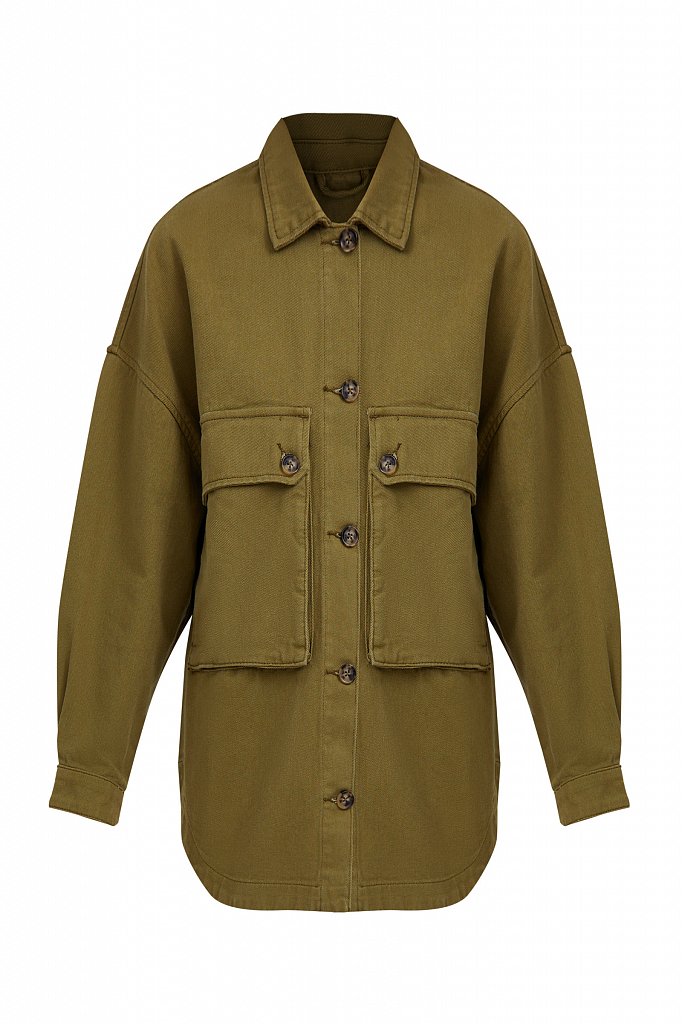 Куртка-рубашка из 100% хлопка, Модель B21-15025, Фото №8