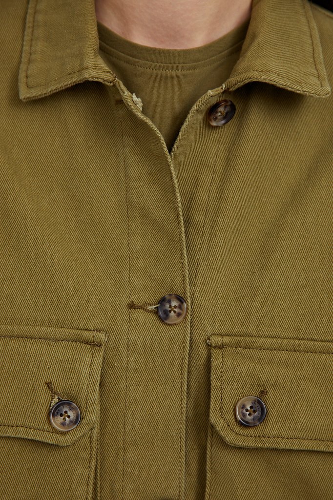 Куртка-рубашка из 100% хлопка, Модель B21-15025, Фото №6