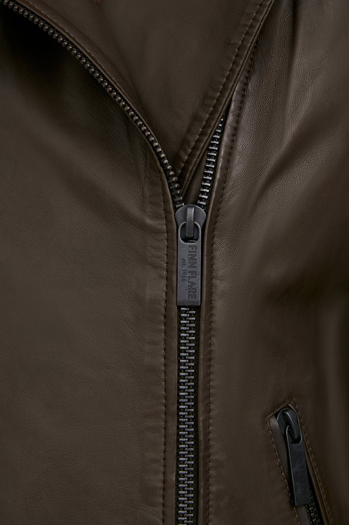 Куртка кожаная женская, Модель B21-11811, Фото №5