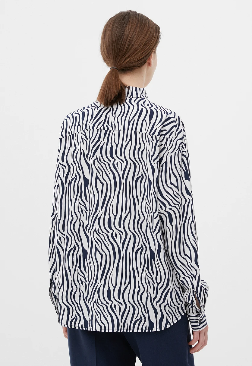 Блузка свободного кроя с отложным воротником, Модель BAS-10040, Фото №4