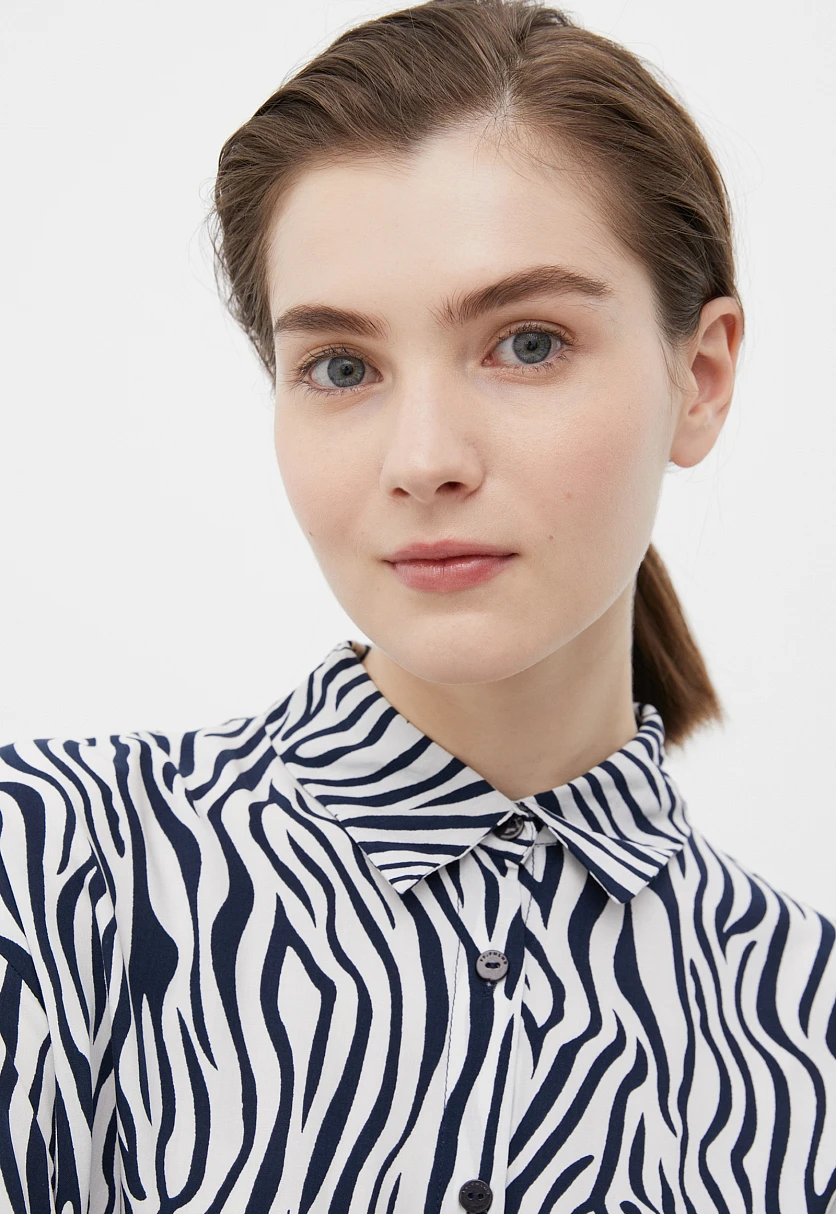 Блузка свободного кроя с отложным воротником, Модель BAS-10040, Фото №5