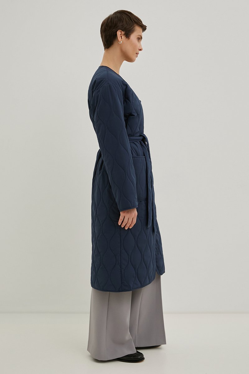 Пальто свободного силуэта с поясом, Модель BAS-100118, Фото №4