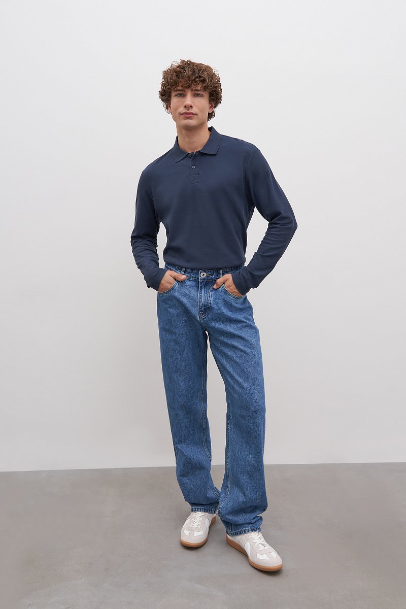 Базовое мужское поло прямого силуэта, Модель BAS-20027, Фото №2