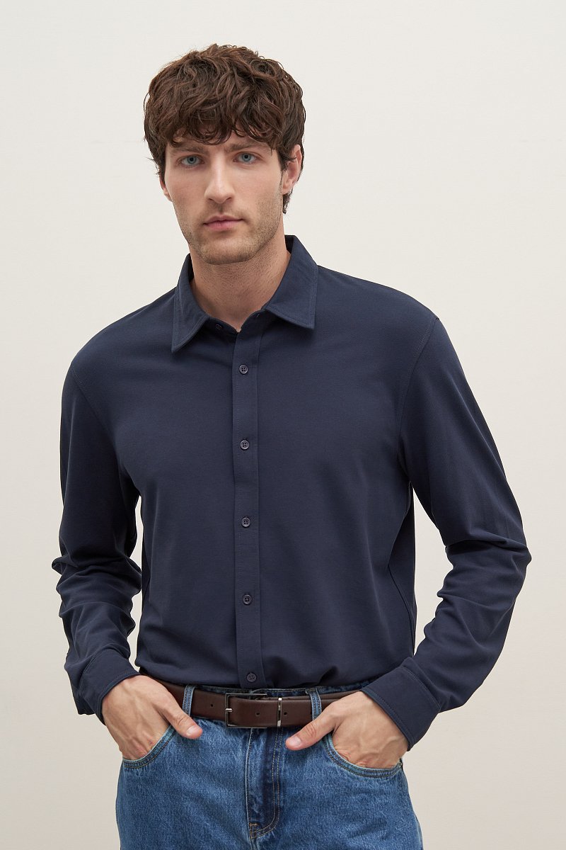 Рубашка мужская с длинным рукавом, Модель BAS-20080, Фото №2
