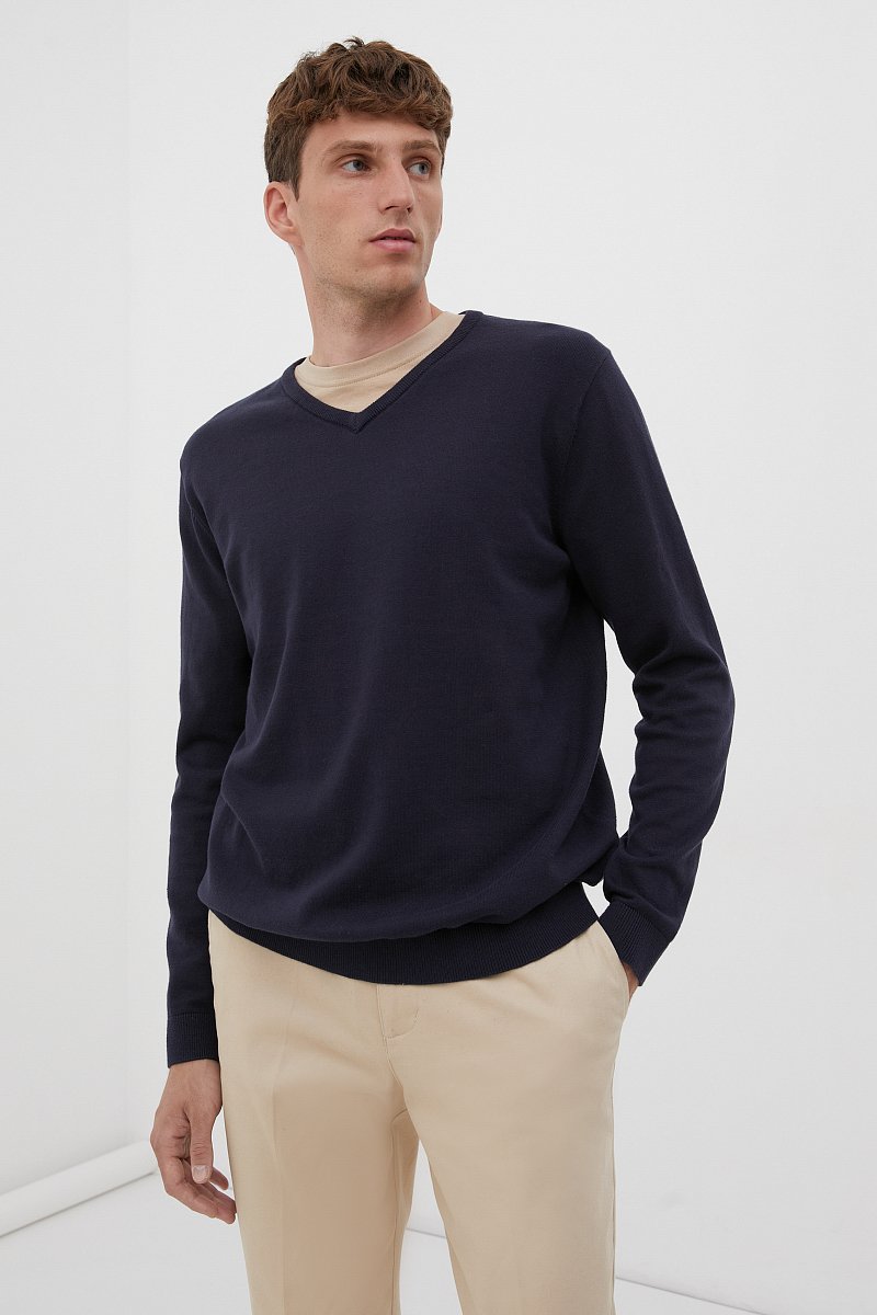 Базовый мужской пуловер прямого силуэта, Модель BAS-20101, Фото №1