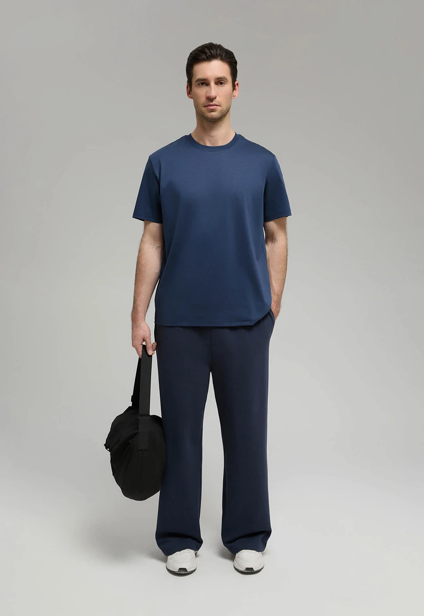 Футболка из хлопка прямого кроя Темно-cиний BAS-200121Купить в интернет-магазине FINN FLARE, предосмотр фото №1 Футболка из хлопка прямого кроя, Модель BAS-200121, Фото №1