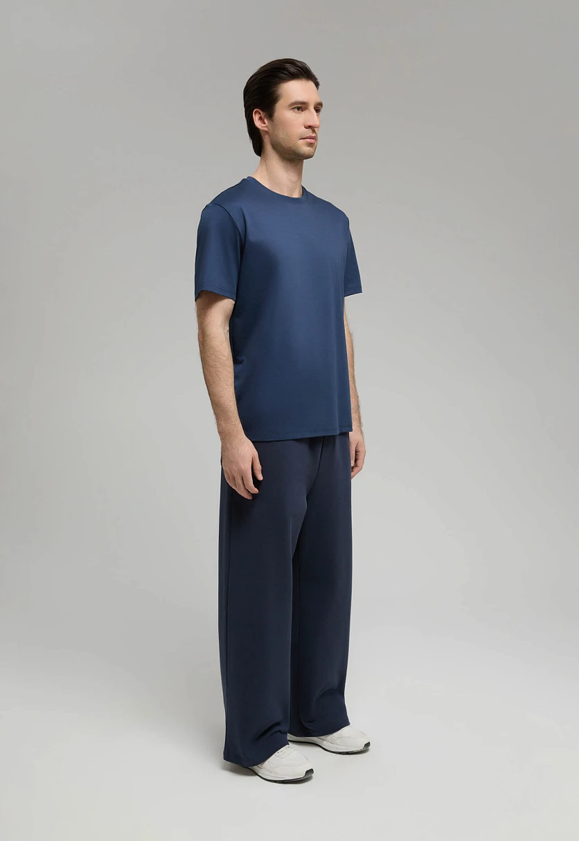 Футболка из хлопка прямого кроя Темно-cиний BAS-200121Купить в интернет-магазине FINN FLARE, предосмотр фото №2 Футболка из хлопка прямого кроя, Модель BAS-200121, Фото №2