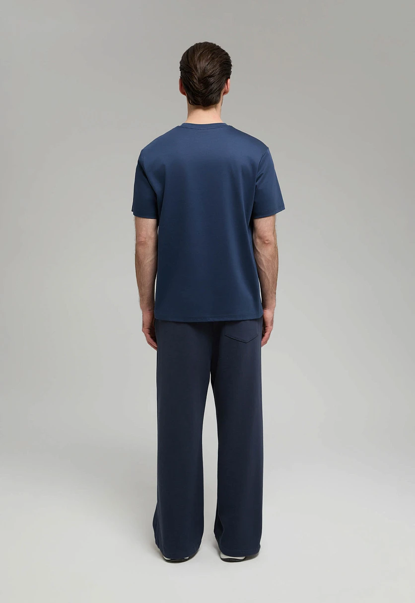 Футболка из хлопка прямого кроя Темно-cиний BAS-200121Купить в интернет-магазине FINN FLARE, предосмотр фото №3 Футболка из хлопка прямого кроя, Модель BAS-200121, Фото №3