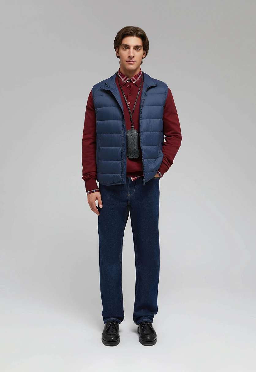 Стеганый пуховый жилет, Модель BAS-20053, Фото №1