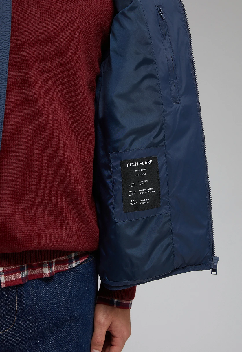 Стеганый пуховый жилет Темно-cиний BAS-20053Купить в интернет-магазине FINN FLARE, предосмотр фото №8 Стеганый пуховый жилет, Модель BAS-20053, Фото №8