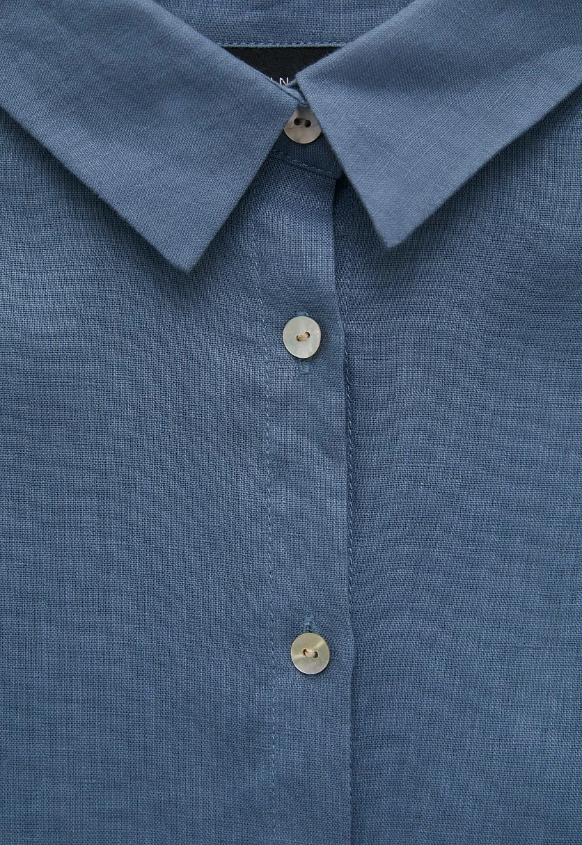 Рубашка oversize силуэта из льна, Модель BAS-100114, Фото №6