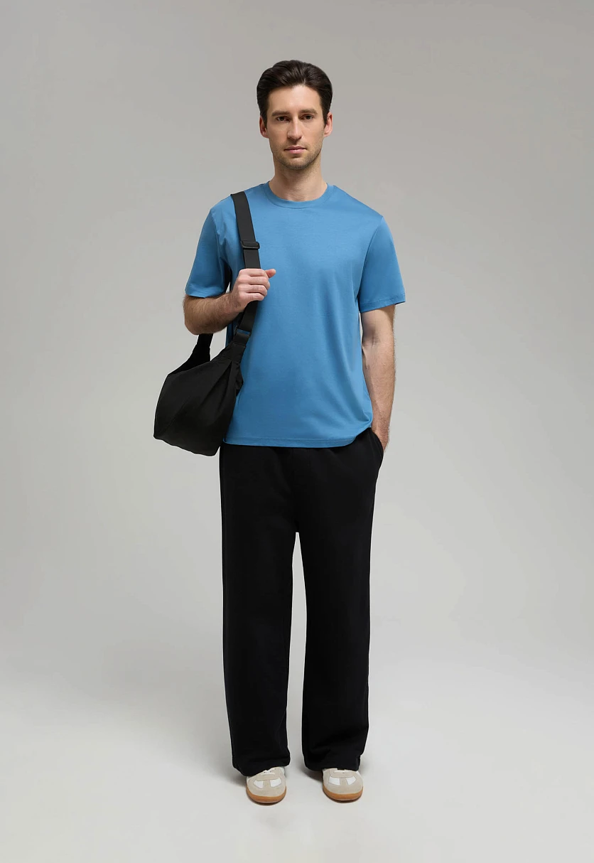 Футболка из хлопка прямого кроя Темно-голубой BAS-200121Купить в интернет-магазине FINN FLARE, предосмотр фото №1 Футболка из хлопка прямого кроя, Модель BAS-200121, Фото №1