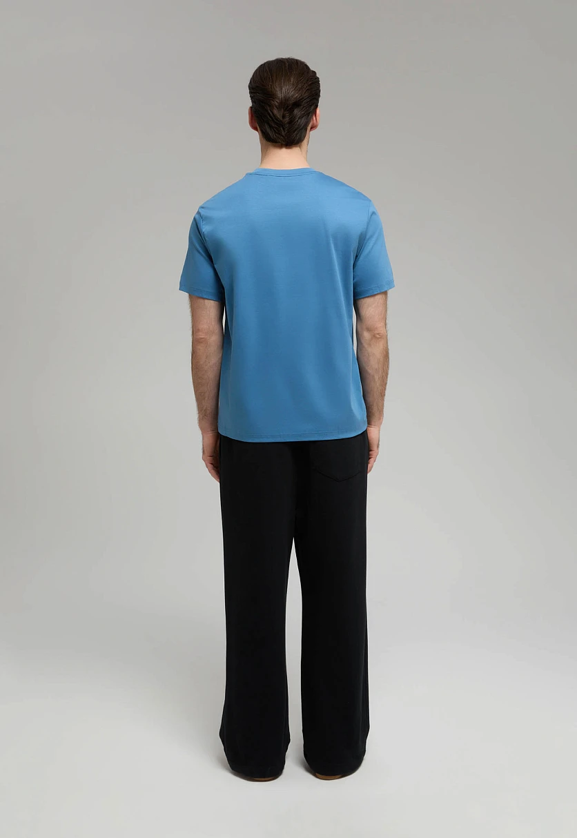 Футболка из хлопка прямого кроя Темно-голубой BAS-200121Купить в интернет-магазине FINN FLARE, предосмотр фото №3 Футболка из хлопка прямого кроя, Модель BAS-200121, Фото №3