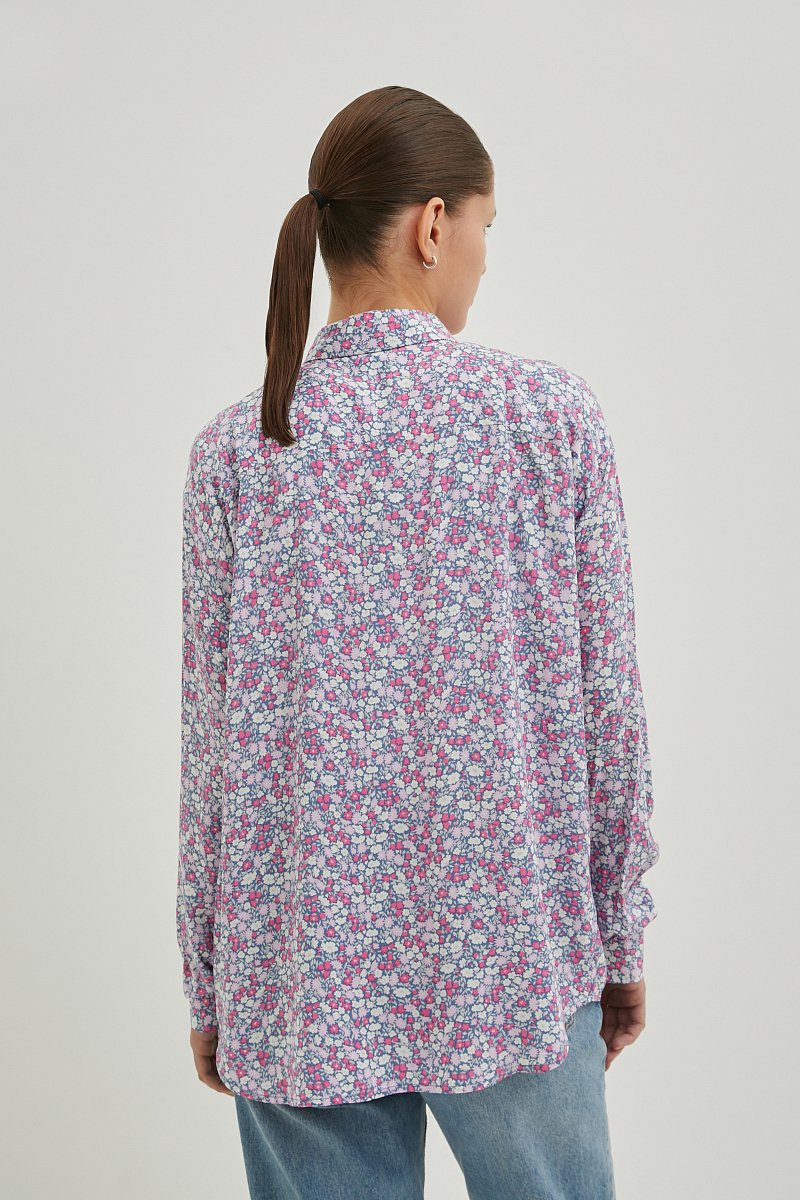 Рубашка женская из вискозы с длинным рукавом, Модель BAS-10040, Фото №5