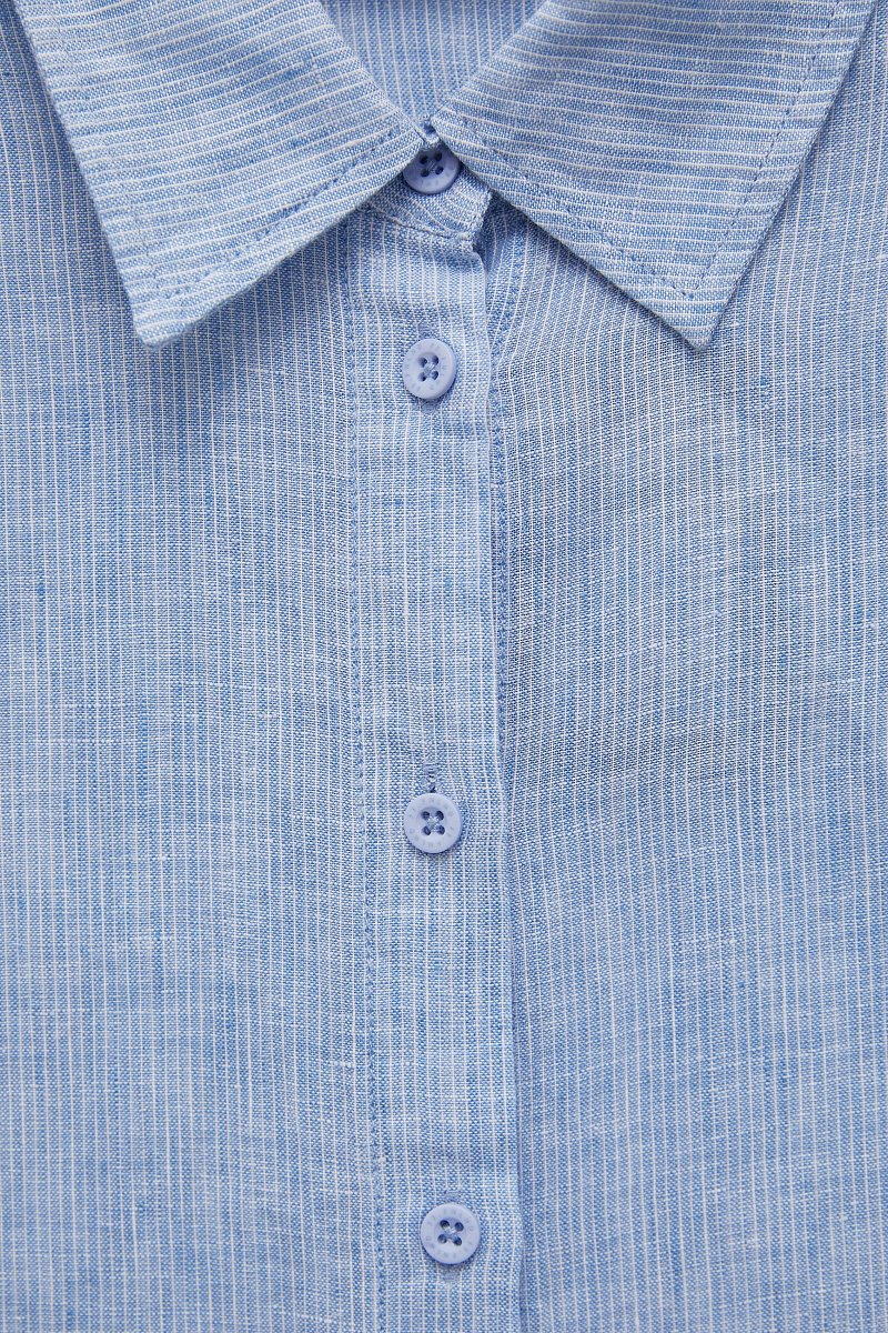 Льняная рубашка с коротким рукавом, Модель BAS-10098, Фото №6