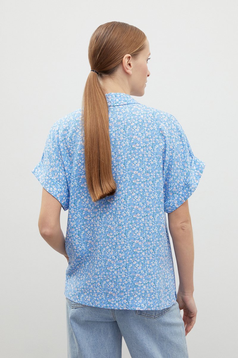 Рубашка женская из вискозы с коротким рукавом, Модель BAS-10041, Фото №5