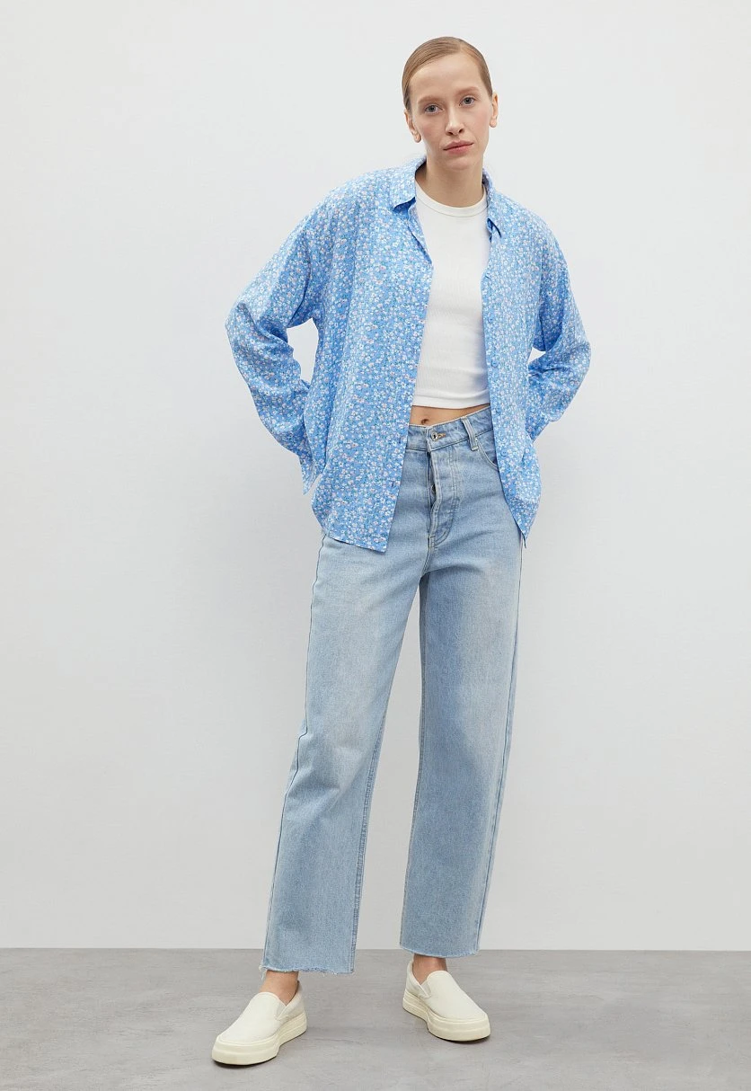 Блузка свободного кроя с отложным воротником, Модель BAS-10040, Фото №2