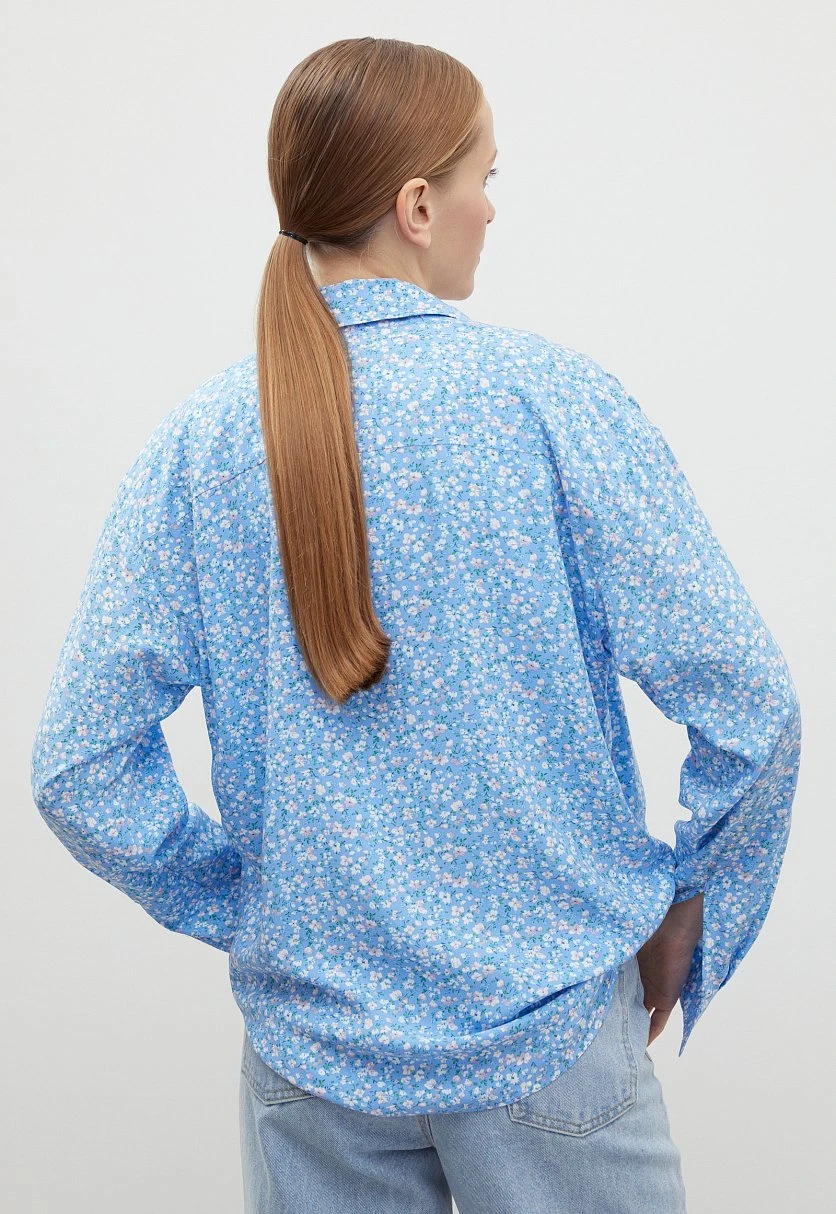 Блузка свободного кроя с отложным воротником, Модель BAS-10040, Фото №5