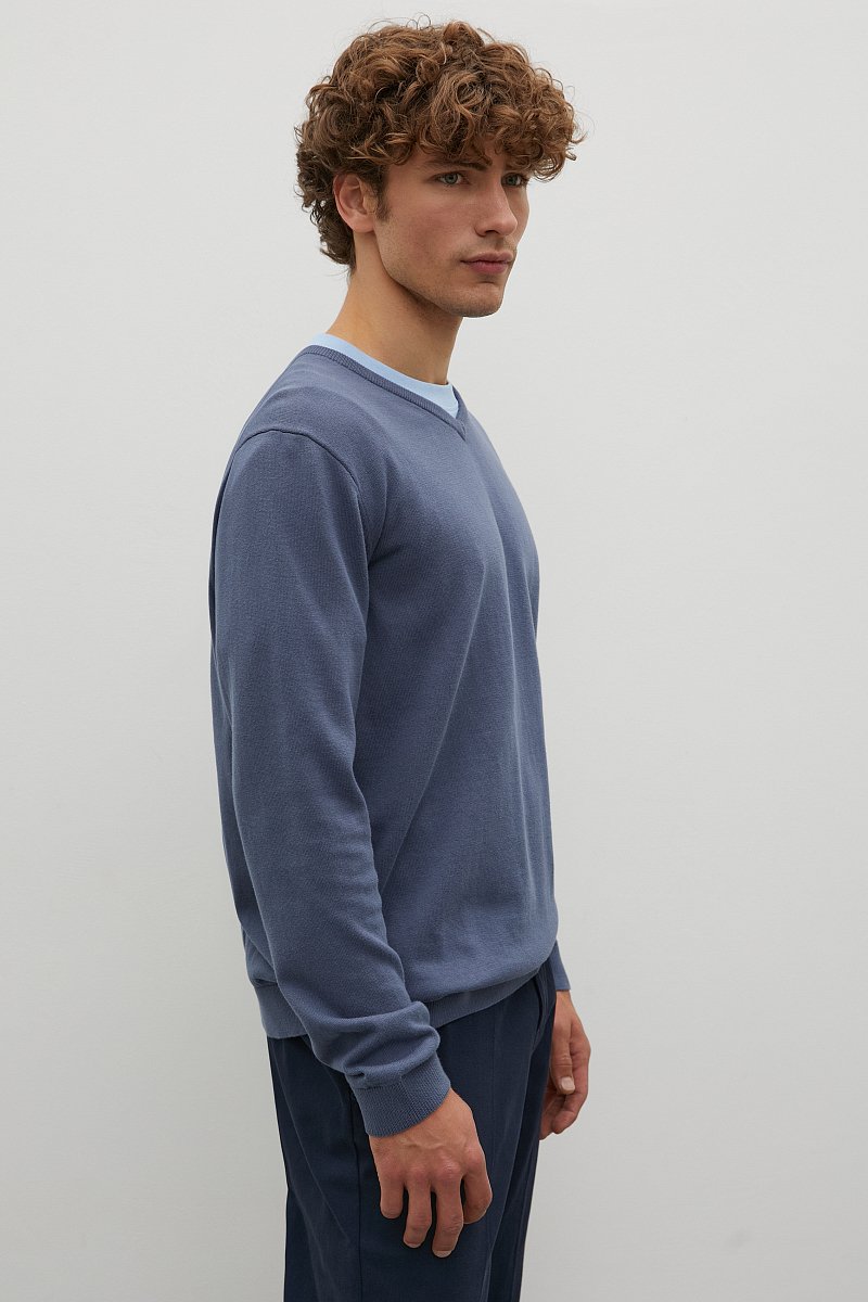 Базовый мужской пуловер прямого силуэта, Модель BAS-20101, Фото №4