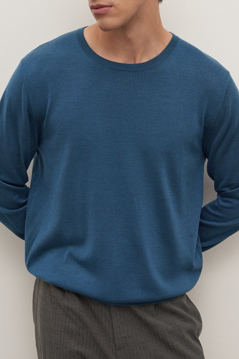 Трикотажный мужской джемпер с длинным рукавом, Модель BAS-20122, Фото №3