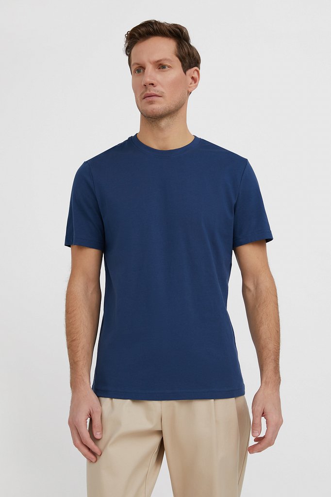 Базовая футболка из хлопка, Модель BAS-20008, Фото №2