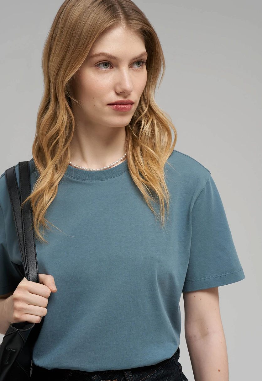 Удлиненная футболка прямого кроя, Модель BAS-100193, Фото №6