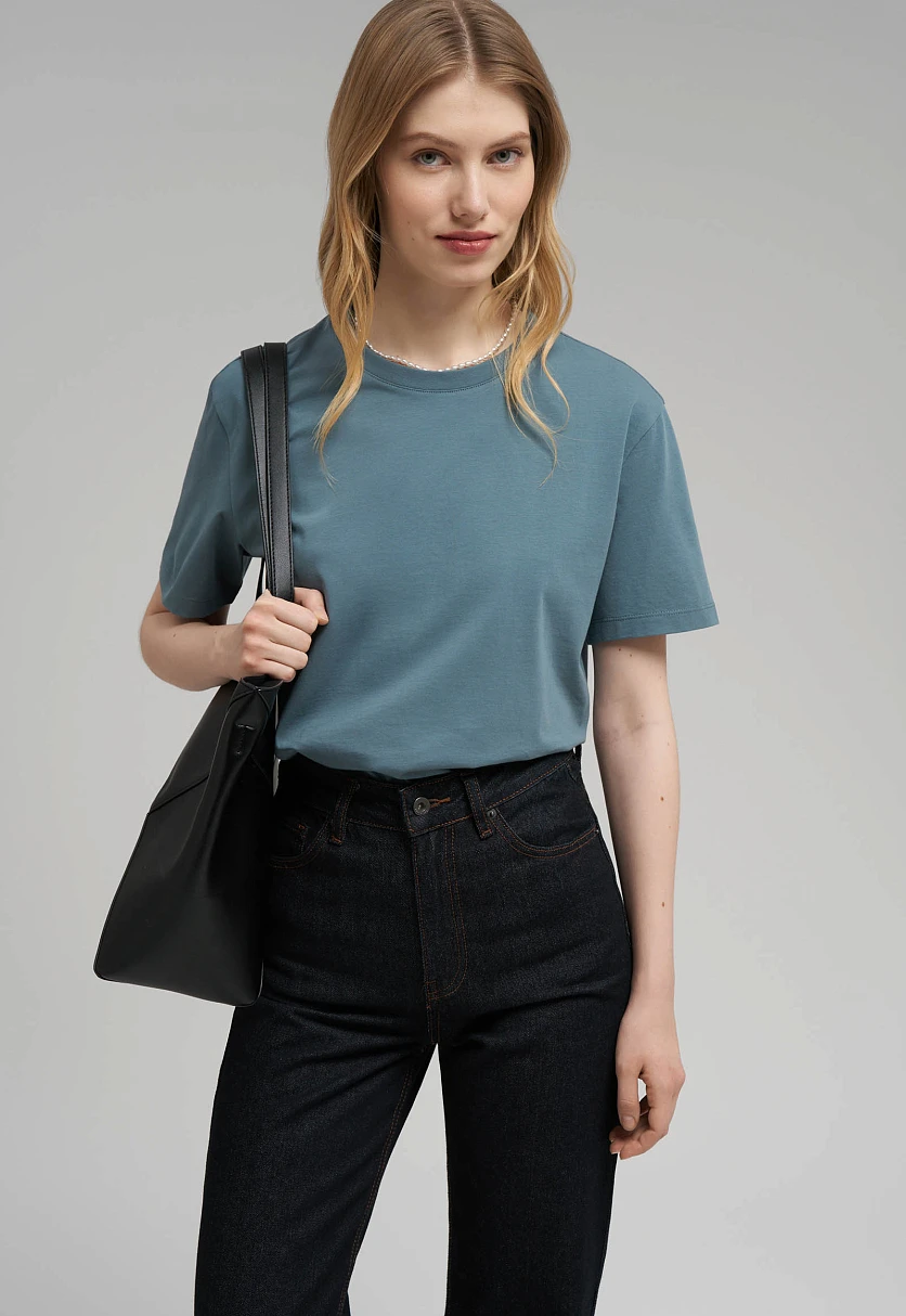 Удлиненная футболка прямого кроя, Модель BAS-100193, Фото №5