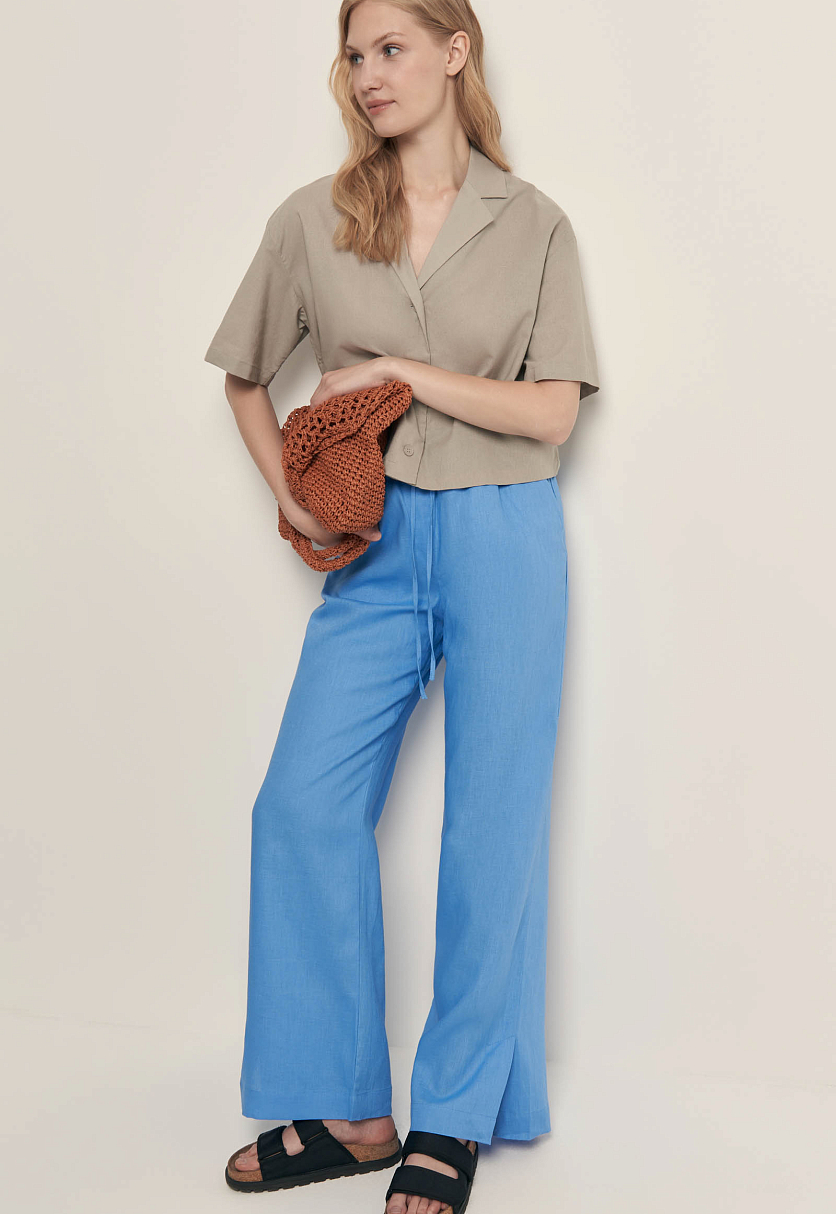 Брюки изо льна на резинке