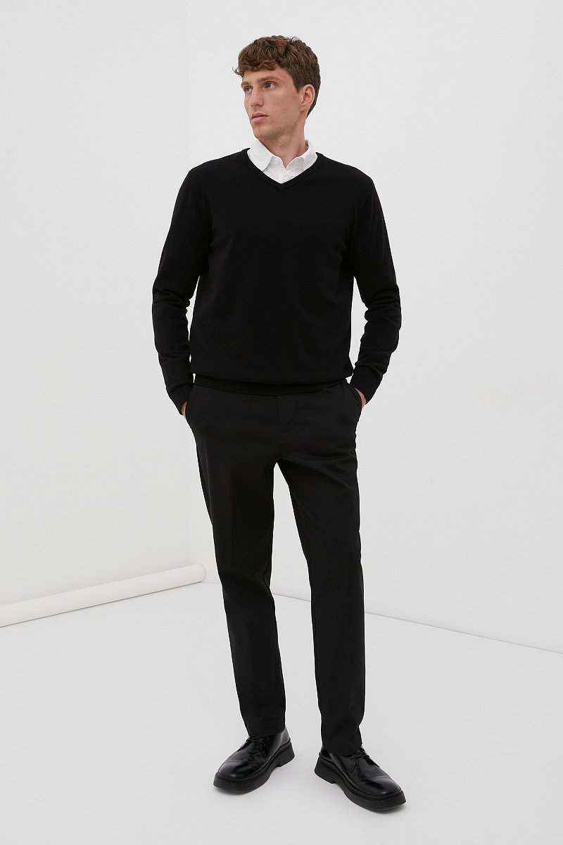 Базовый мужской пуловер прямого силуэта, Модель BAS-20101, Фото №2