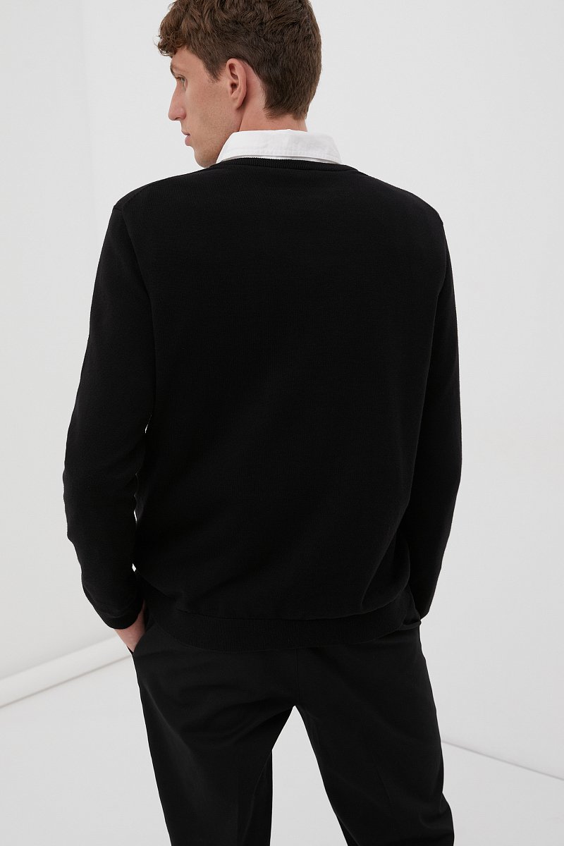 Базовый мужской пуловер прямого силуэта, Модель BAS-20101, Фото №5