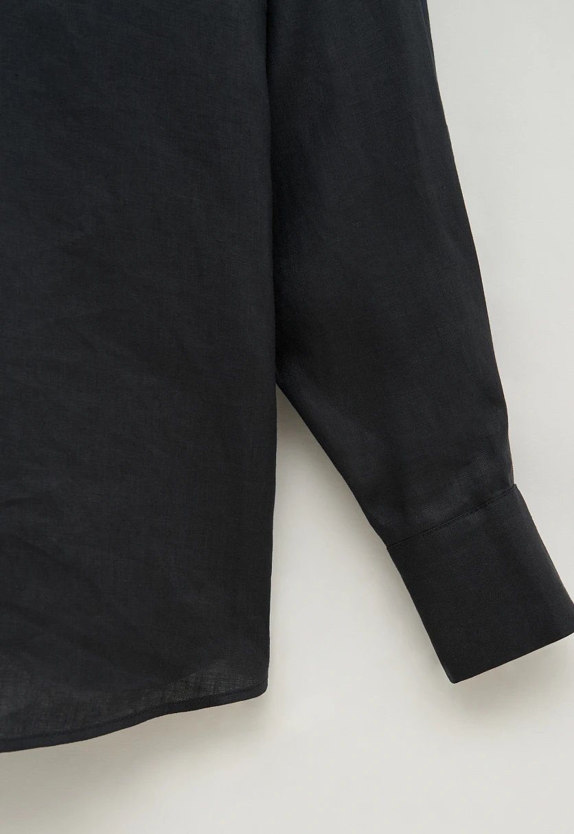 Рубашка изо льна свободного кроя, Модель BAS-100168, Фото №7