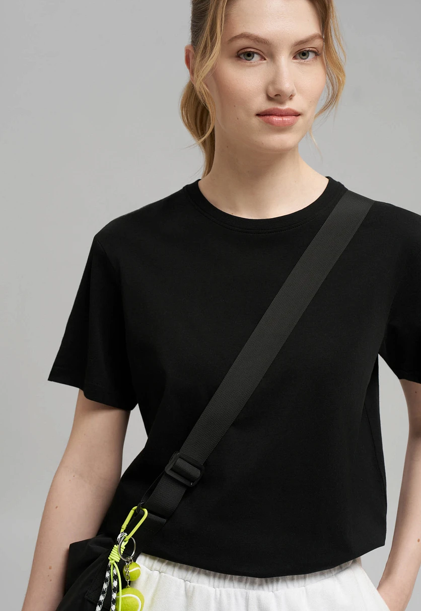 Футболка свободного кроя из хлопкового джерси, Модель BAS-100192, Фото №6