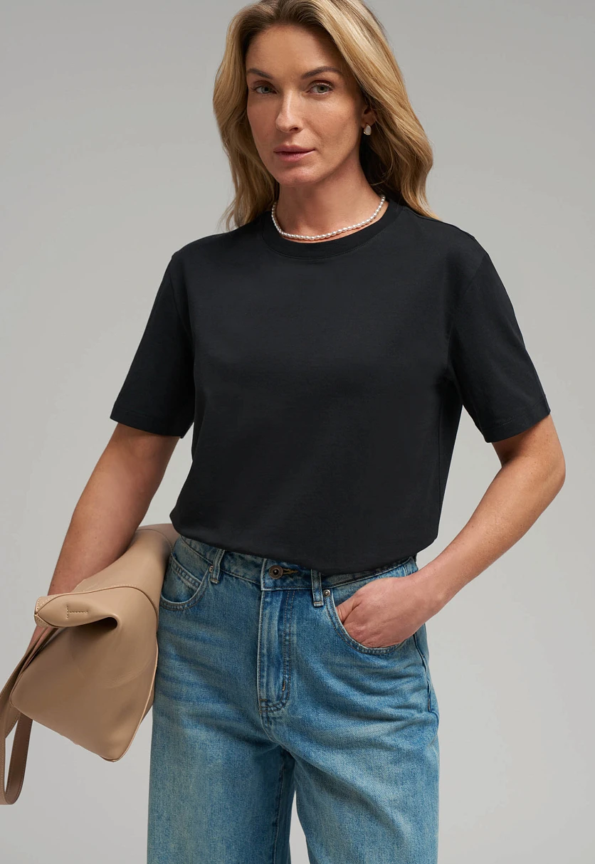 Удлиненная футболка прямого кроя, Модель BAS-100193, Фото №6