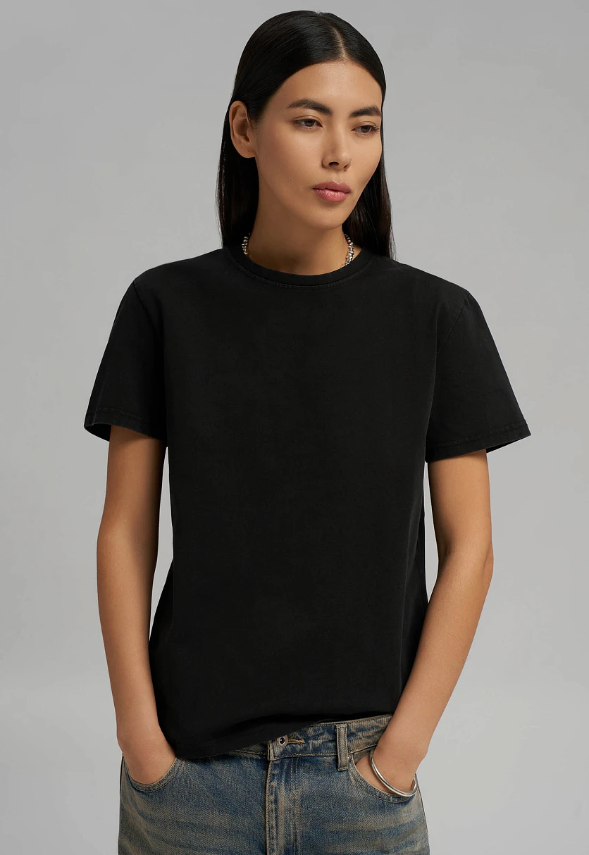 Футболка прямого кроя с эффектом варки, Модель BAS-100194, Фото №6