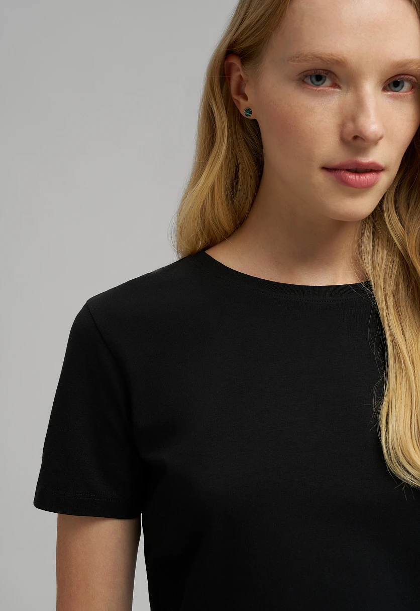 Приталенная футболка из джерси, Модель BAS-100195, Фото №6