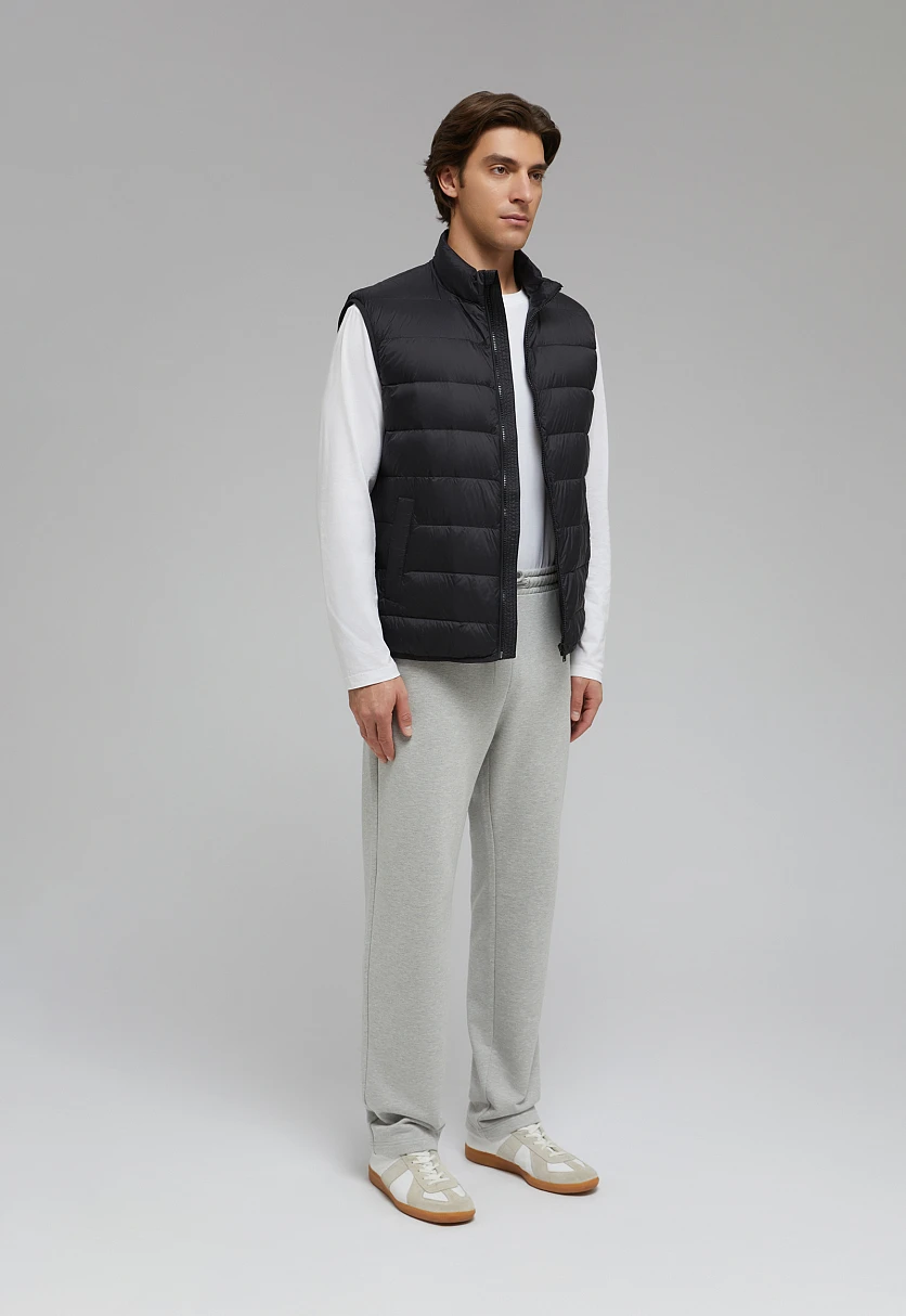 Стеганый пуховый жилет Черный BAS-20053Купить в интернет-магазине FINN FLARE, предосмотр фото №3 Стеганый пуховый жилет, Модель BAS-20053, Фото №3