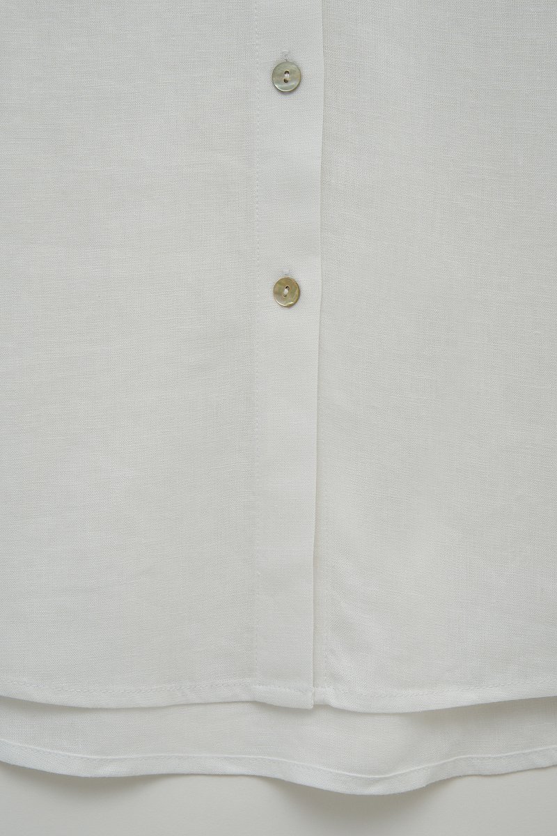 Льняная рубашка oversize силуэта, Модель BAS-100114, Фото №6