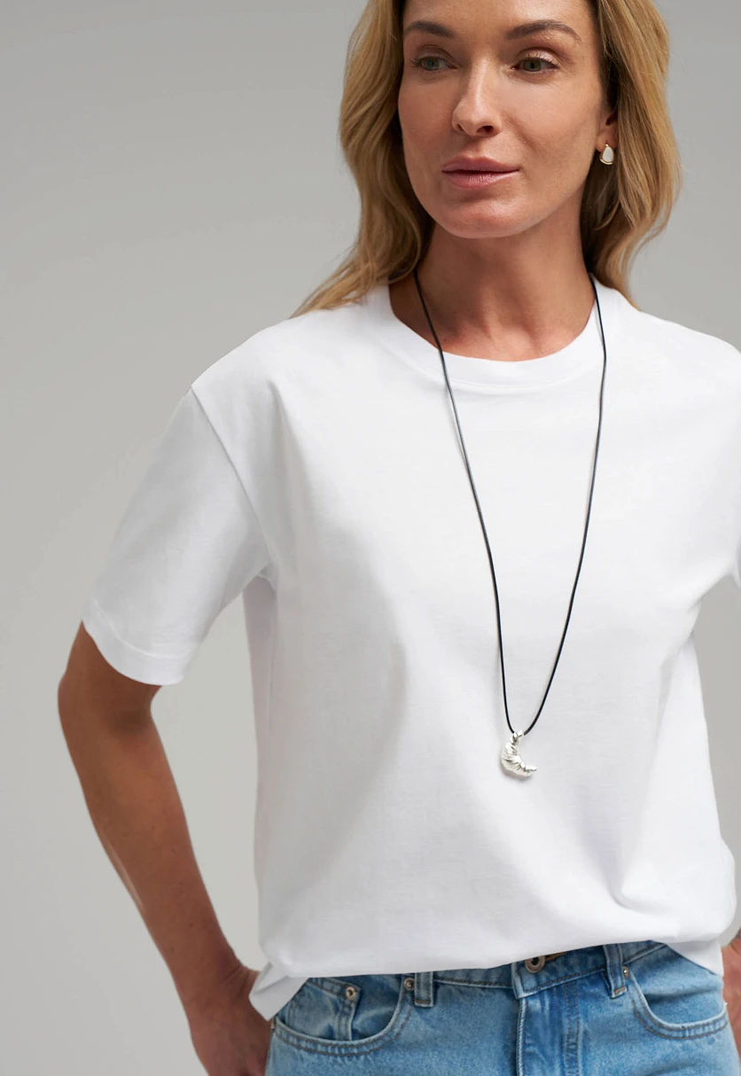 Удлиненная футболка прямого кроя, Модель BAS-100193, Фото №5