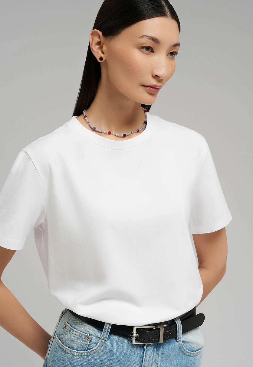 Футболка прямого кроя из джерси, Модель BAS-100197, Фото №6