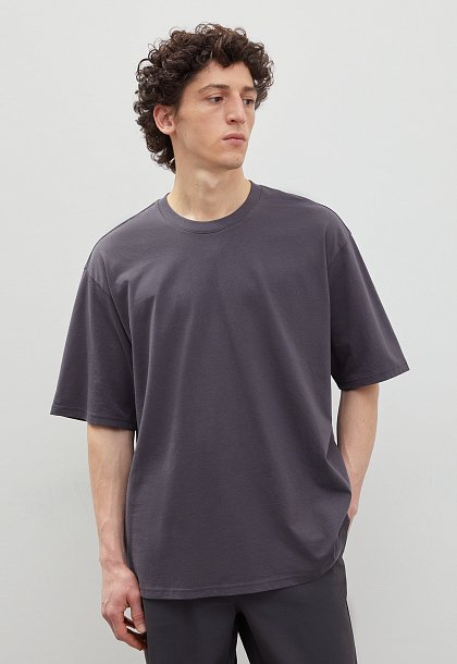 Футболка oversize силуэта из хлопка Футболка oversize силуэта из хлопка