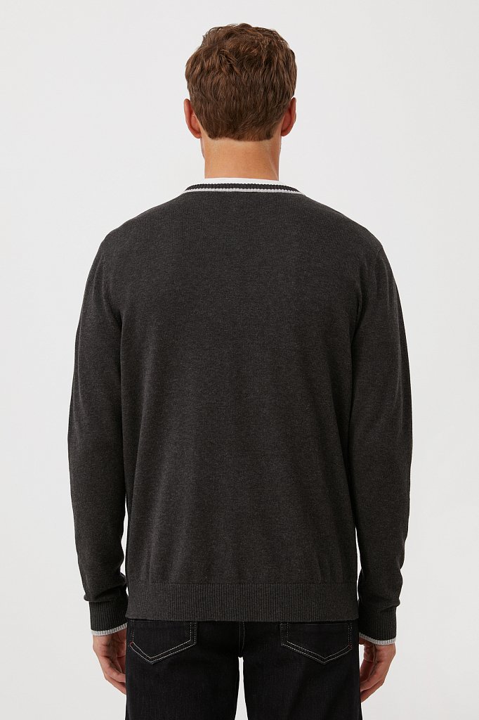 Базовый мужской пуловер прямого силуэта, Модель BAS-20106, Фото №4