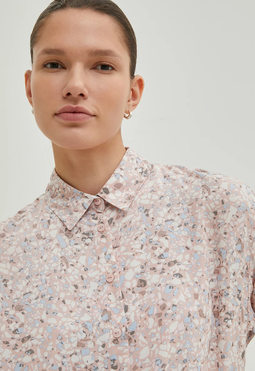 Блузка свободного кроя с отложным воротником, Модель BAS-10040, Фото №6