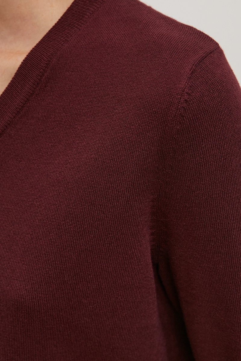Базовый женский пуловер прямого силуэта с шерстью, Модель BAS-10106, Фото №6