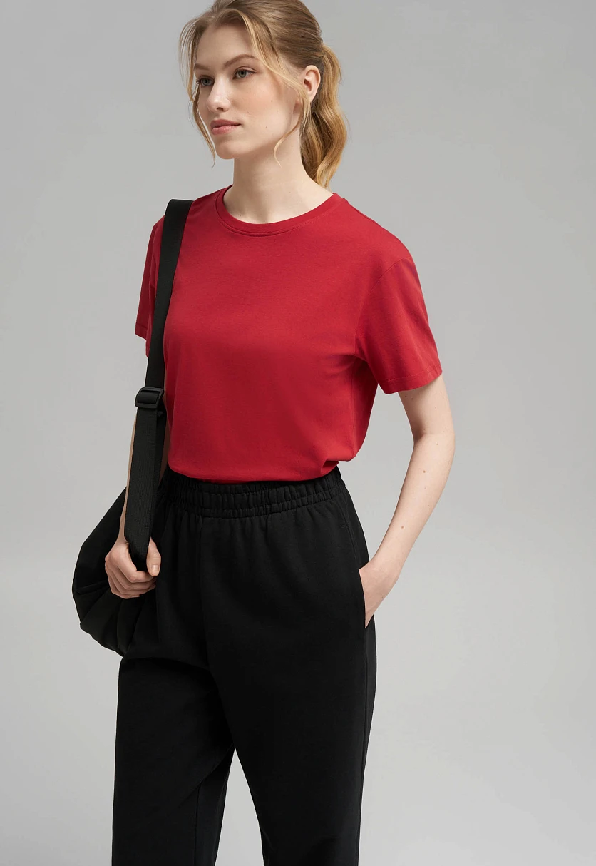 Футболка свободного кроя из хлопкового джерси, Модель BAS-100192, Фото №6